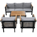 4 Pieces Outdoor Sectional Sofa Set 5 Person Patio Seating Group Outdoor Conversation Set With Cushions And A Coffee Table For Patios by HouseOfZazla