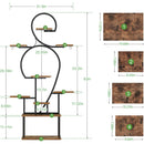 Plant Stand Indoor With Grow Light, 9 Tiered 63" Tall Indoor Plant Shelves For Multiple Plants - Walnut / Black by Unique Piece Furniture
