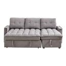 78.75" Reclining Sofa, Pull-Out Sofa Bed with USB and tape-c charging ports, L-Shaped Sectional Sofa with Reclining Storage and Arm Side Organizer Pocket Features, Living Room Comfort Sofa