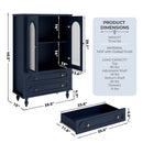 46.5'' Glass Display Cabinet with Ribbed Glass Doors