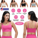 Women Sport Bras with Removable Pads, Low-Impact Square Neck by LJGDeals