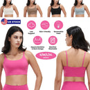 Women Strap Sport Bras Padded StrappyÊCrop Square Neck Low Impact Bras SexyÊFitnessÊTank Tops with Removable Pads Flat Straps for Gym Yoga Workout Run
