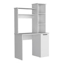 Carson Computer Desk with Hutch, Single Door Cabinet, and Shelves