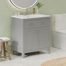 Bathroom Vanity With Ceramic Sink, Modern Single Bathroom Cabinet With 2 Doors And A Shelf, Soft Close Doors by Unique Piece Furniture