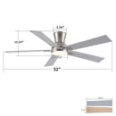 Low Profile Flush Mount Intergrated LED Ceiling Fan With Light And Reversible Quiet Motor by Unique Piece Furniture