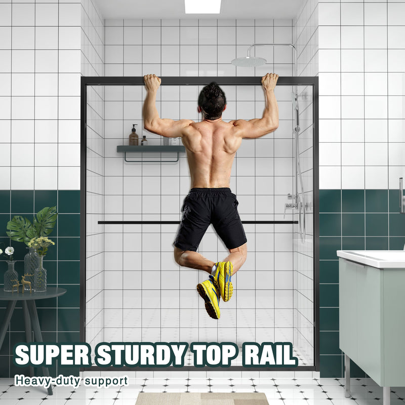 56-60"x74" Aluminum Frame Double Sliding Shower Door, photo 8 of 10