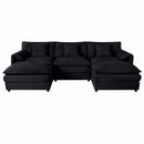 Modern Comfy Deep Seat Modular Sectional Sofa Cloud Couch With Ottoman by Unique Piece Furniture