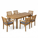 7 Pieces Acacia Wood Outdoor Dining Set