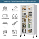 6 Tier Storage Cabinet With Transparent Door, Adjustable Shelves & Wheels by HouseOfZazla
