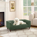 Pet Sofa with Backrest and Armrests - Modern Olive