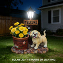 Labrador Puppy Solar Planter Garden Statue by HouseOfZazla