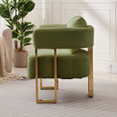 Modern Decorative Chair Teddy Fleece Upholstered And Metal Foot by Unique Piece Furniture