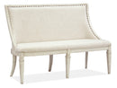 Newport - Bench With Upholstered Seat & Back - Alabaster