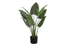 37" Tall, Artificial Plant, Aureum Tree, Indoor, Faux, Fake, Floor, Greenery, Potted, Real Touch, Decorative - Green / Black by Unique Piece Furniture