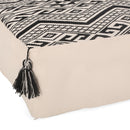 Kiki - Rectangular Pouf Ottoman Floor Cushion Natural - Black by HouseOfZazla
