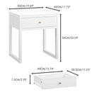 Nightstand With Drawer - Minimalist White Bedside Table