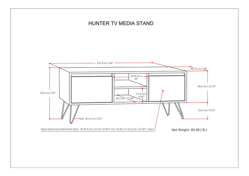 Hunter - TV Media Stand - Umber Brown Stain, photo 8 of 9