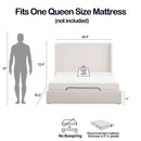 Caron - Queen Size Upholstered Wingback Bed With Adjustable Base Bundle Set - Ivory by Unique Piece Furniture