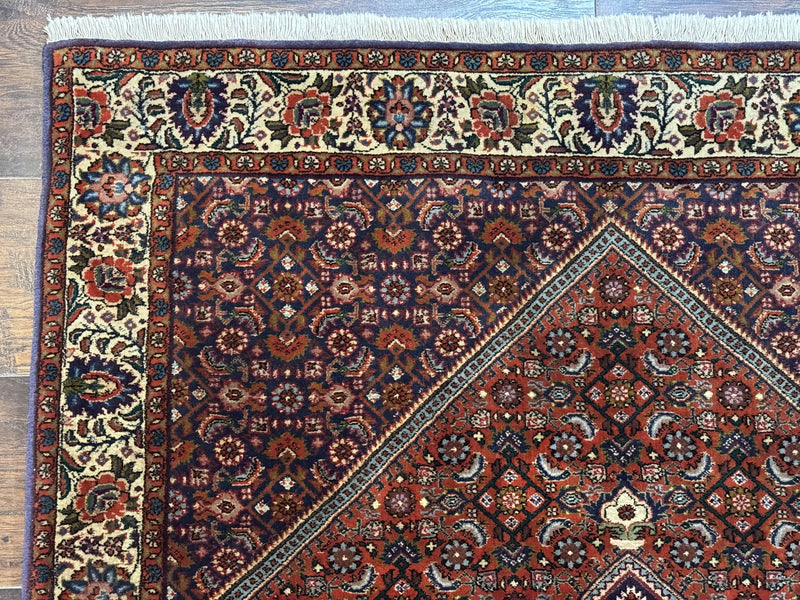 Persian Bidjar Rug 4x5, Fine 290 KPSI, Herati Pattern