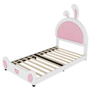 Upholstered Platform Bed With Rabbit Shaped Headboard by HouseOfZazla