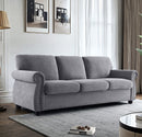 Soft Sofa, Upholstered 3 Seater Couch With High Density Foam, Loose Back Cushions And Turned Legs by Unique Piece Furniture