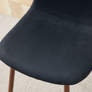 Luxury Simple Chair (Set of 4) Linen Cotton High Resilience Dining Chair With Metal Color Leg - Black / Walnut by HouseOfZazla