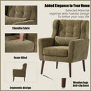 Modern Olive Green Chenille Accent Chair