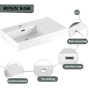 Modern Wall Mounted Bathroom Vanity With Resin Sink And Soft Close Drawer In Imitative - Imitative Oak by HouseOfZazla
