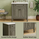 Vintage Bathroom Vanity With Sink, Rustic Cabinet With Soft Close Doors by HouseOfZazla