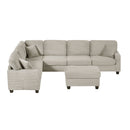 Upholstered U-Shaped Sectional Sofa With Movable Ottoman And Side Storage Pockets by HouseOfZazla