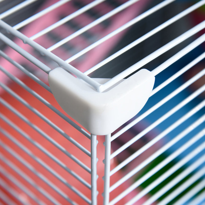 18" 5 Tier Hamster Cage with Tubes and Tunnels, Small Animal Cage with Portable Carry Handle, Rat Gerbil Cage with Water Bottle, Food Dish, Exercise Wheel