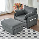 Comfy Oversized Chaise Lounge Chair With Ottoman And Storage by Unique Piece Furniture