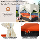 U_STYLE Outdoor Double Chaise Lounge Daybed with Curtains by HouseOfZazla
