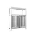 Bamboo Large Capacity Storage Cabinet With Shelves For Bathroom And Living Room - White by HouseOfZazla