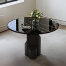 Kinton - Round Dining Table With Natural Marble Top - Black by Unique Piece Furniture