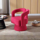 360 Degree Swivel Cuddle Barrel Accent Chairs, Round Armchairs with Wide Upholstered, Fluffy Fabric Chair for Living Room, Bedroom, Office, Waiting Rooms