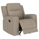 Slater - Upholstered Recliner Chair With Manual Recline - Taupe by HouseOfZazla