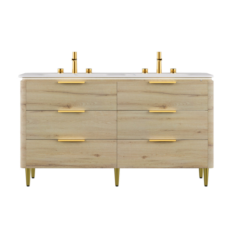 Amara 60" Bathroom Vanity & Sinks, photo 3 of 5