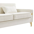 85.44" Modern Velvet Couch with Gold Legs,Upholstered Sofa for Living Room