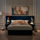 Comfortable Upholstered Bed With Vertical Channel Tufted Wingback Headboard by HouseOfZazla