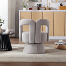 360 Degree Swivel Cuddle Barrel Accent Chairs, Round Armchairs with Wide Upholstered, Fluffy Fabric Chair for Living Room, Bedroom, Office, Waiting Rooms