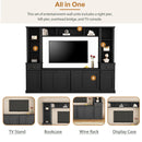Minimalist Entertainment Wall Unit Set With Bridge For TVs Up To 75"