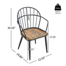 Industrial Inspired Indoor Dining Chair With Metal Legs And Birch (Set of 2) - Black / Natural by HouseOfZazla