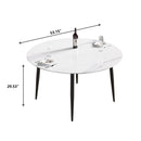 Modern Man-Made Stone Round Metal Dining Table-Position For 6 People by Unique Piece Furniture