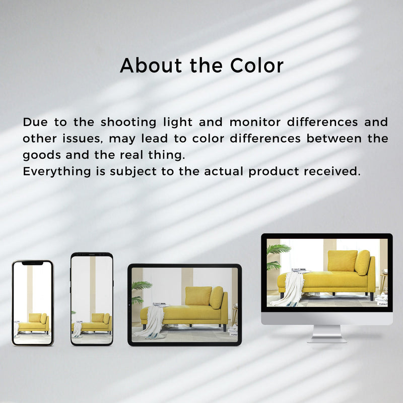 65" Mid-Century Modern Fabric Corner Lounge Chair, Upholstered Indoor Chaise Lounge for Bedroom, Office, Small Living Room & Apartment