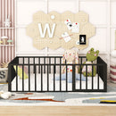 Metal Floor Bed Frame With Fence And Door by Unique Piece Furniture