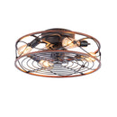 20'' Mounting Type Caged Ceiling Fan with Lights and Remote Control by HouseOfZazla