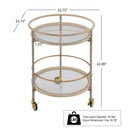 Round Bar Cart with Tempered Glass Shelves and Gold Accents by HouseOfZazla