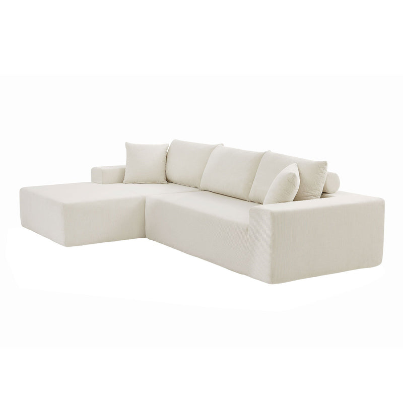 Walker Edison | Minimalist Right L-Shape Sectional Modular Couch