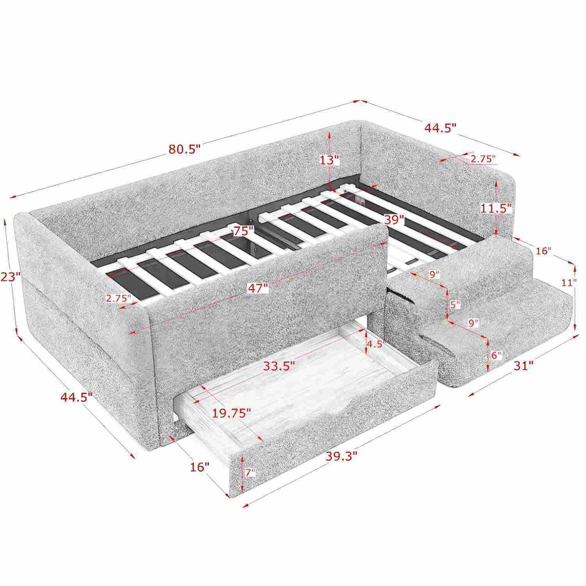 Safe Kids Bed With Guardrails And Storage, photo 14 of 14